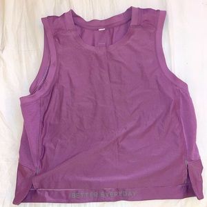 Lulu lemon mesh back cropped train tank purple
